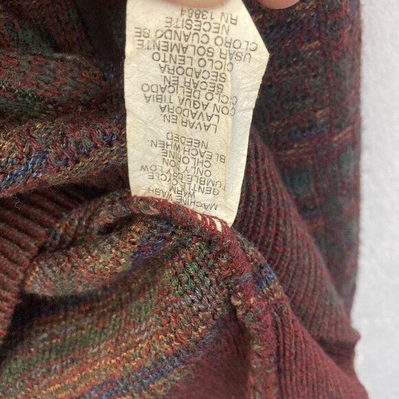 Lot of 2 Retro Crewneck Sweaters Mens Large Baggy Relaxed Red Black Knit Vintage - Picture 13 of 16